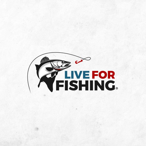 Live For Fishing Logo. 