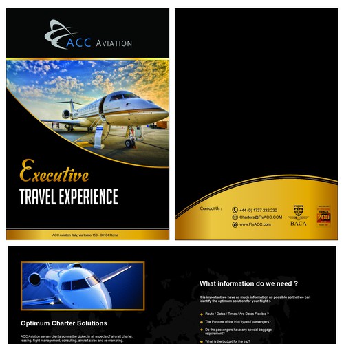 Private Jet brochure illustration for broking company