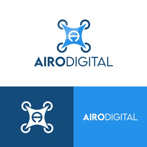 High-tech logo for a drone services company.