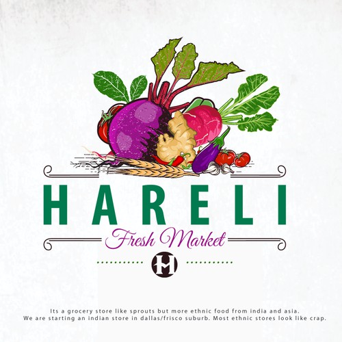 Bold logo for "Hareli Fresh Market"