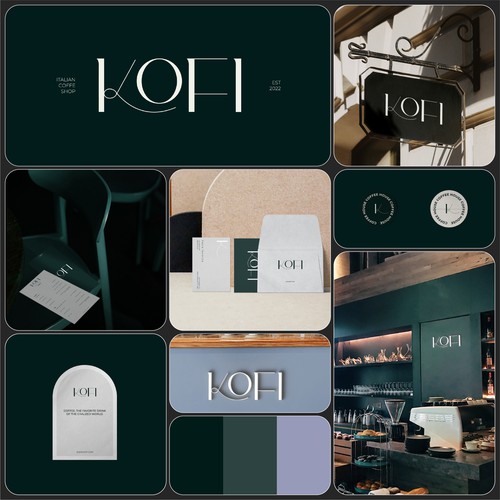  italian coffee shop: KOFI logo Design