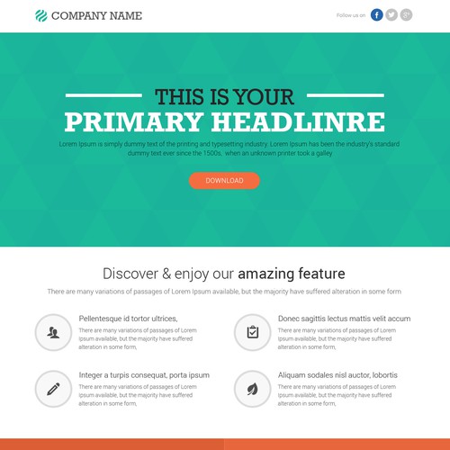 Help 99designs create professional generic landing page templates. Awarding multiple winners!