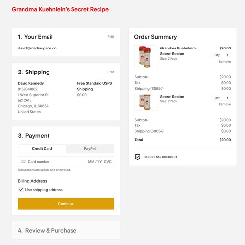 E-Commerce Adjustment for Grandma Kuehnlein