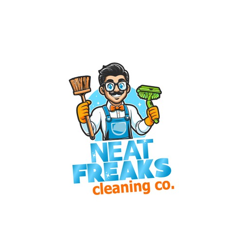 This logotype and Mascot is for a cleaning company.