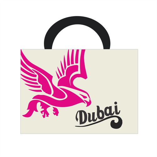 Create an exclusive souvenir bag design for the DUBAI tourist market