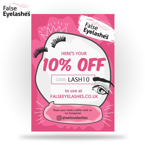 Design an A6 flyer for falseeyelashes.co.uk