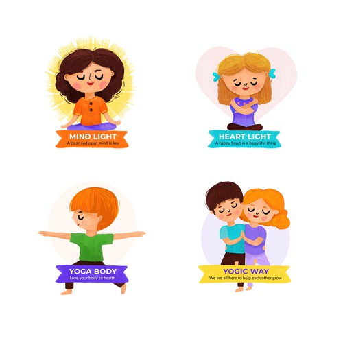 Illustrations for kids yoga