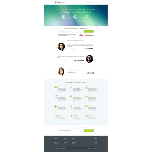 Create a winning design for userstats.com