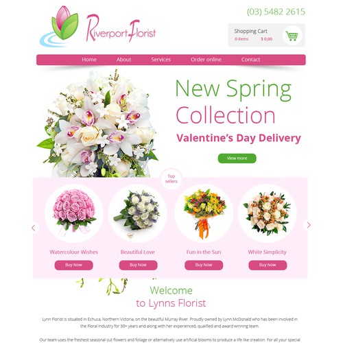 Webdesign for Riverport Florist