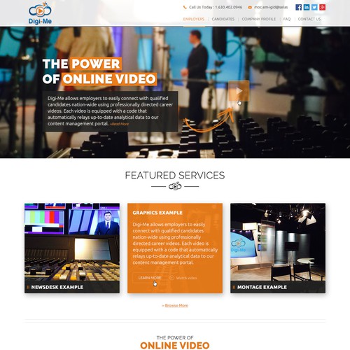 Web design for Video Digital recruitment website