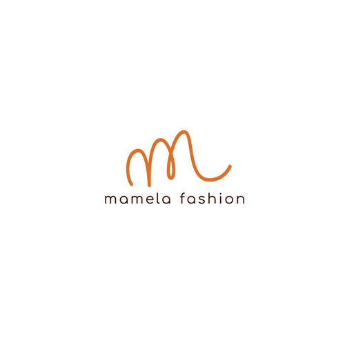 A free hand feminine logo for Mamela fashion