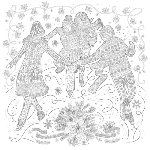 Adult coloring book illustration