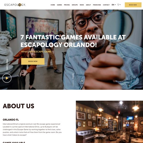Design concept website Escapology