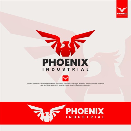 Phoenix Industrial — Geometric Phoenix Logo for Welding & Metal Fabrication