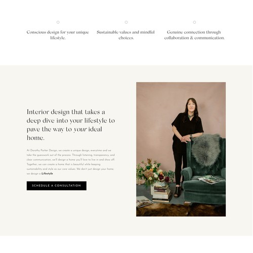 Dorothy Parker - Modern Website for Interior Designer