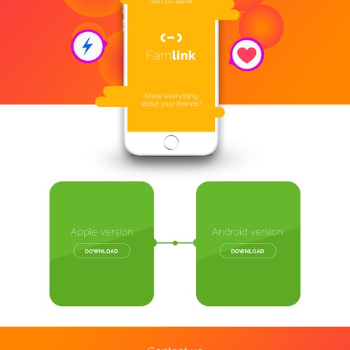 Design for landing page app