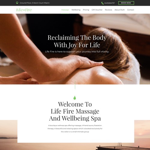 Website Design Concept for Simple Welness Spa