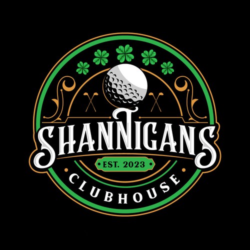 Logo for golf course clubhouse with an Irish theme