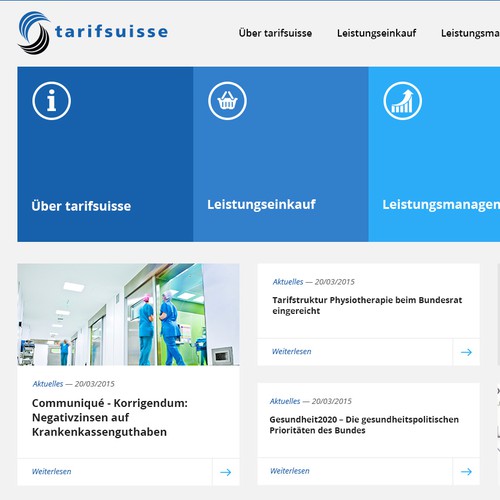 New public website for a purchasing company in the Swiss health sector