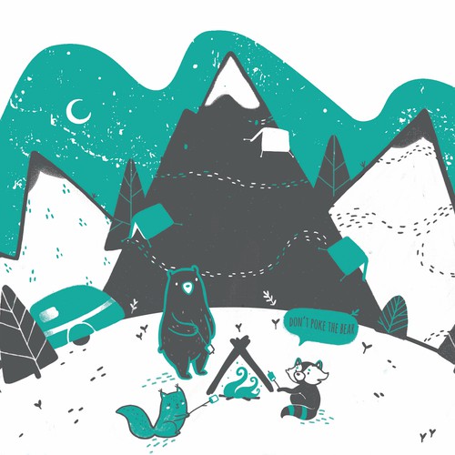 Design for Critter Campout - Animals camping out in the wilderness