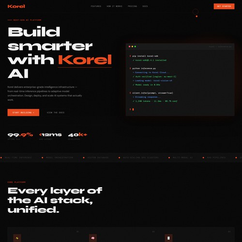 Korel - SaaS Webpage design