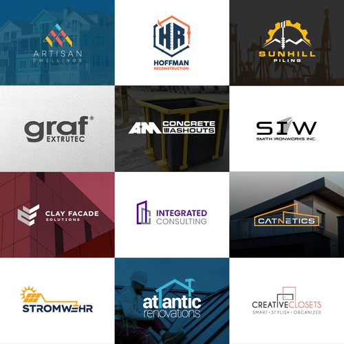 Construction, home and furnishing logo collection.
