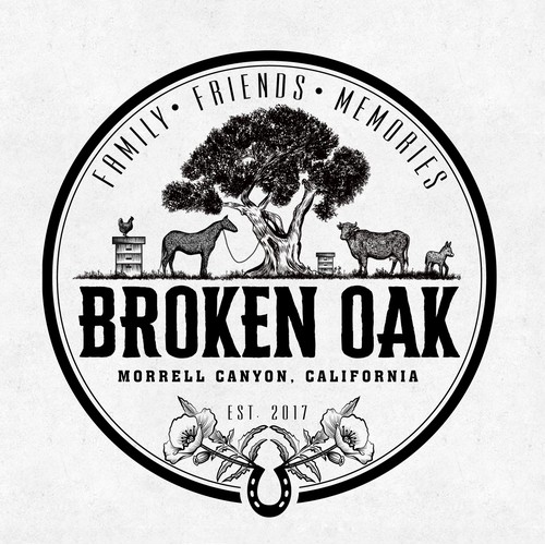 Logo for the Broken Oak family farm