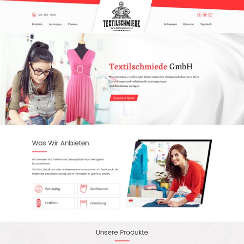 Website for textile printing company