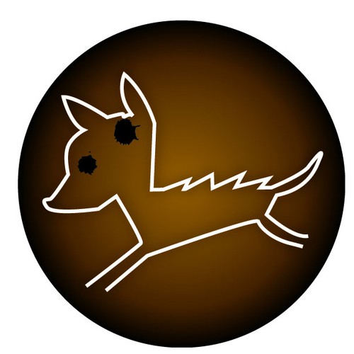 Create a cave drawing of a wild dog for Wild Dog Cafe
