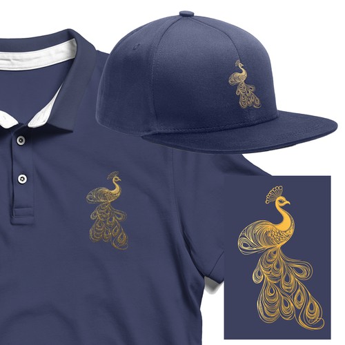 A luxurious gold peacock