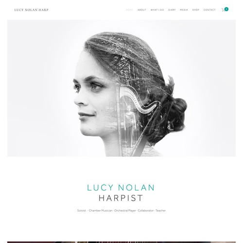 An elevated online presence for an internationally renowned harpist