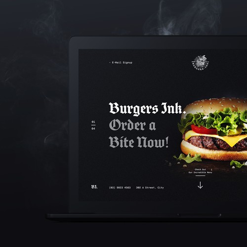 Burgers Ink. Landing Page