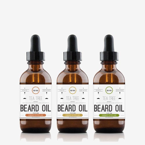  Bottle Label for Quality Beard Oil