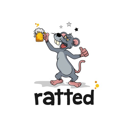 Design a rat character for a drinking app