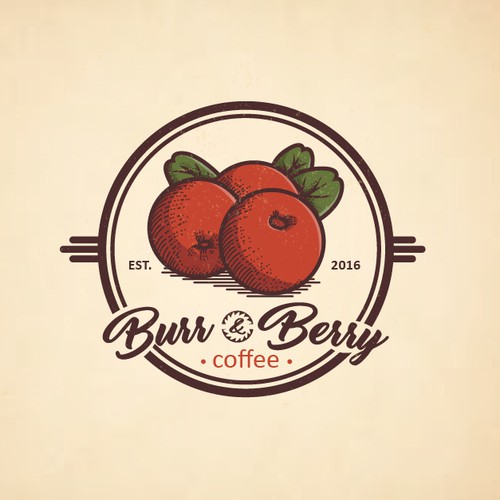 vinatge logo for burr and berry coffe