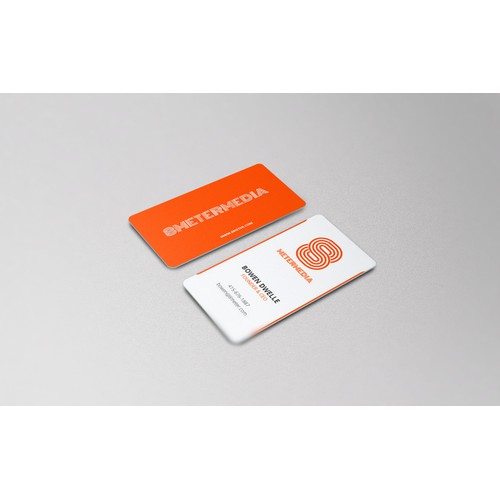 Design a striking business card for 8 Meter Media