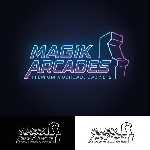 Magik Arcades — Neon Retro Arcade Logo