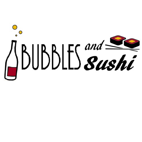 Bubbles and Sushi logo in color