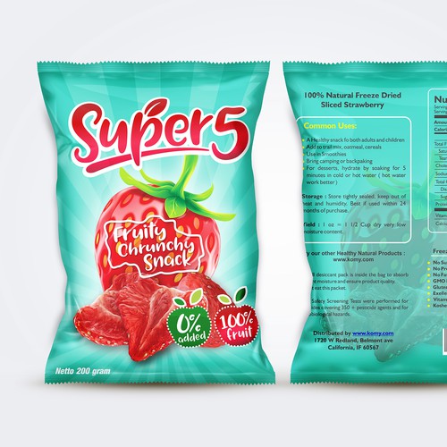 Super 5 Fruits Snack Pakaging