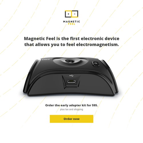 Landing page for handheld electromagnetic device.