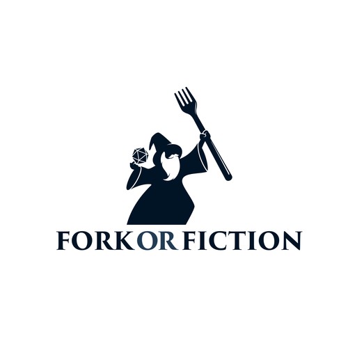 logo concept for fork or fiction