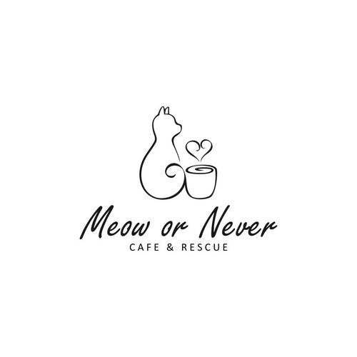 Logo design for Meow or Never Coffe and Rescue