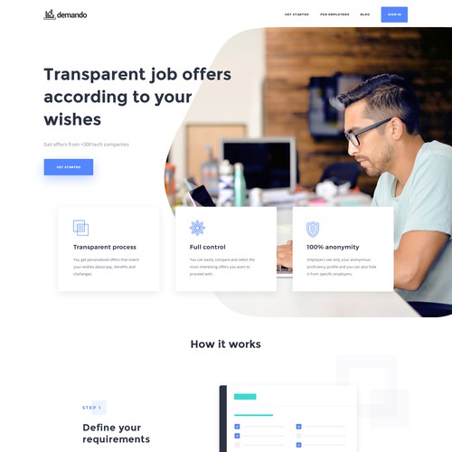 Web design for a recruitment marketplace