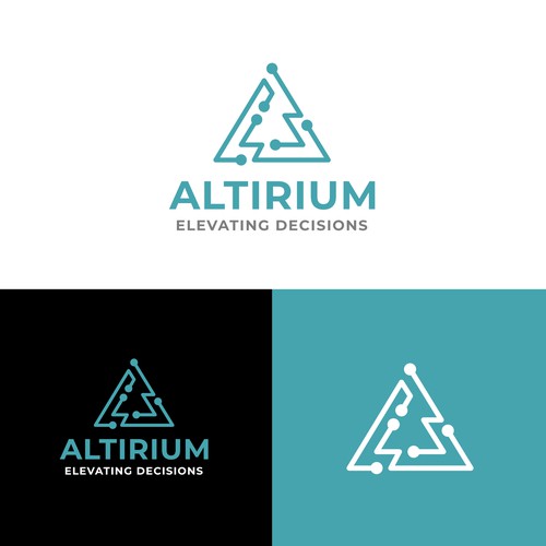 Modern minimalist logo concept with circuit and A