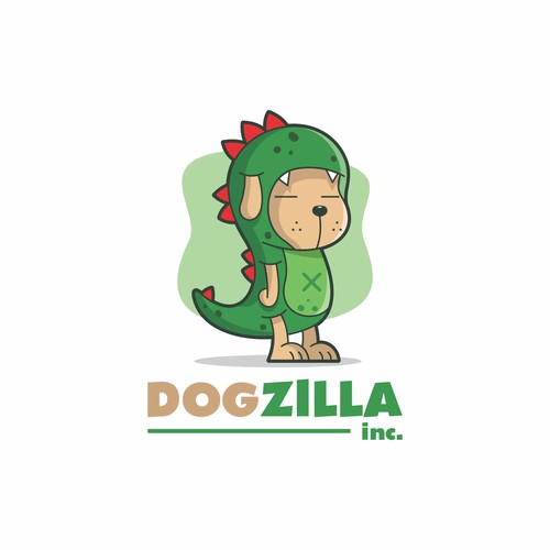 Cute godzilla logo