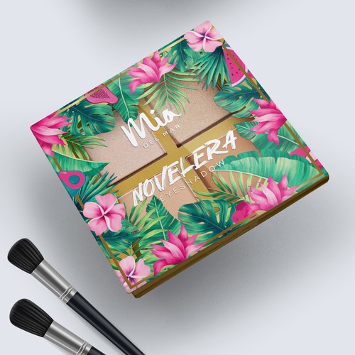 Latina Makeup Line - Eyeshadow quad packaging design.