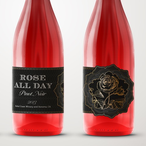 Wine label for a Sonoma Rose