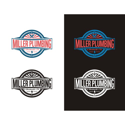 Fresh look, vintage/classic style plumbing company logo