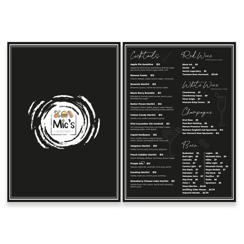 Cocktails Menù