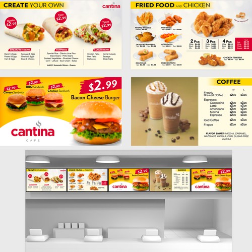 Digital Restaurant Menu Board Design